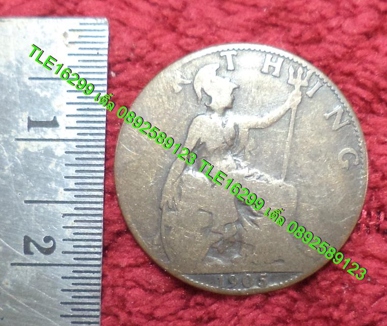 ENX00387 เหรียญ Edward VII farthing value เนื้อทองแดง พร้อมส่งems